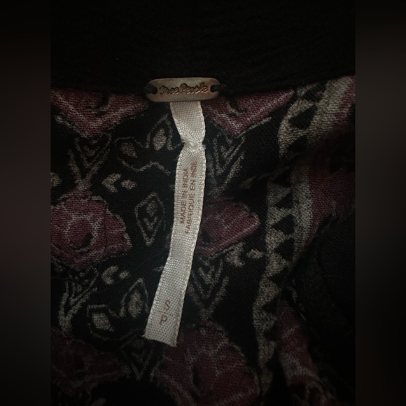 Free People Boho Black And Mauve Maxi Paisley Dress Size S - Picture 12 of 13